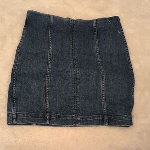 Free People Blue Denim Pencil Skirt